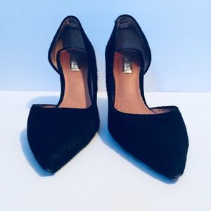 Halogen: faux black hair pumps